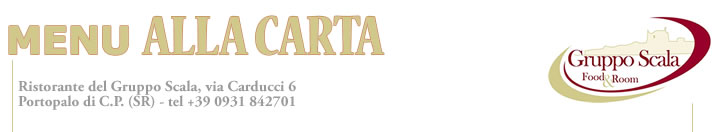 menu Alla Carta